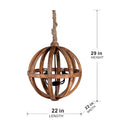 4 Light Wood Chandelier, Hanging Light Fixture With Adjustable Chain For Kitchen Dining Room Foyer Entryway, Bulb Not Included Brown Wood