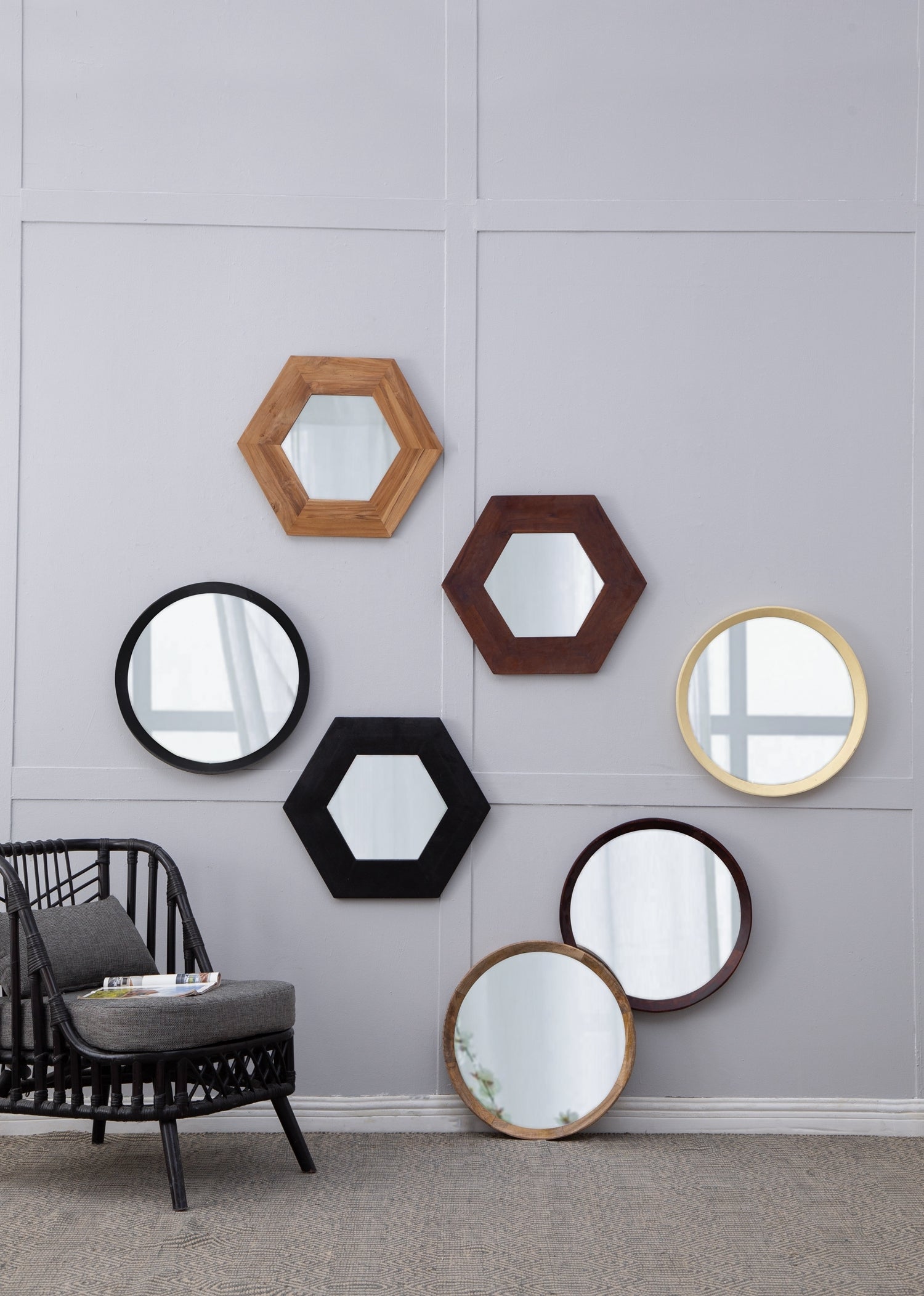 20X1.5"Transitional Decor Style Mango Wood Wall Mirror Wall Decor With Frame Of Solid Mango Wood For Bathroom,Entryway Console Lean Against Wall Dark Brown Wood