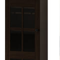 Modern Glass Door Wine Cabinet With Three Layer Design, With Drawer And X Shaped Wine Rack, For Living Room, Kitchen, Dining Room, Bar Brown Particle Board