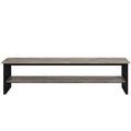 Zudora Tv Stand, Antique Oak & Black Finish Lv01754 Oak Mdf