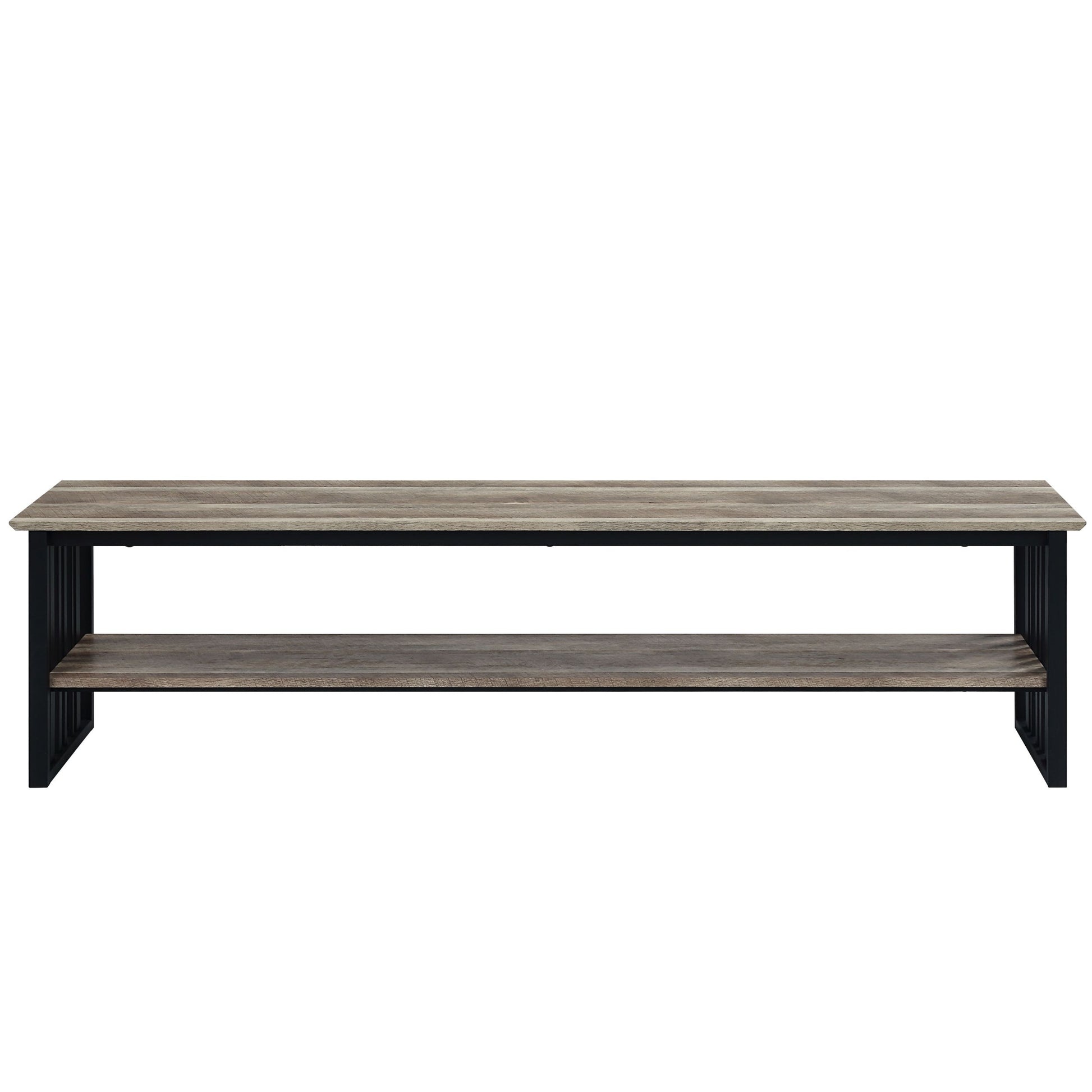 Zudora Tv Stand, Antique Oak & Black Finish Lv01754 Oak Mdf