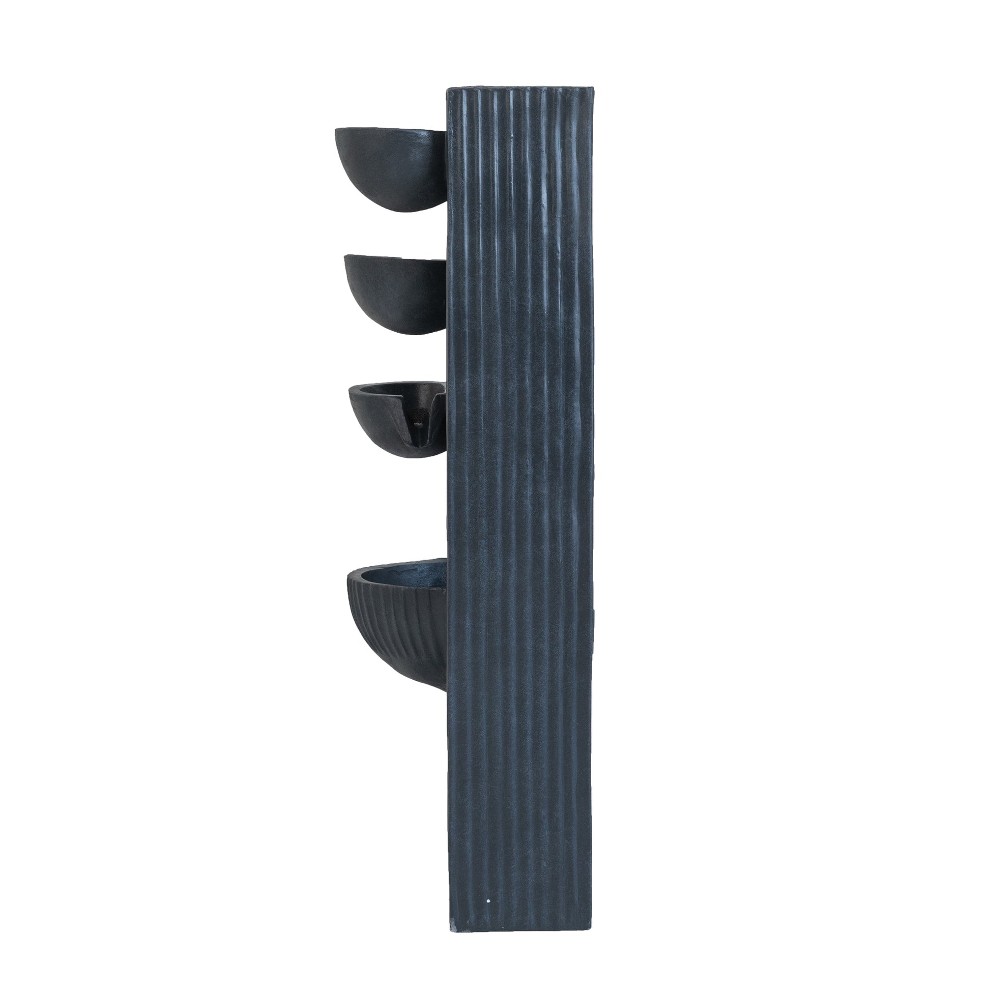 16.5X9.8X31.9" Decorative 4 Tier Minimalist Water Fountain With Light For Indoor Outdoor, Black Black Garden & Outdoor Art Deco,Contemporary,Minimalist,Modern,Traditional Polyresin