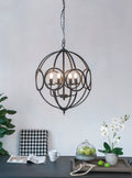 4 Light Metal Chandelier, Hanging Light Fixture With Adjustable Chain For Kitchen Dining Room Foyer Entryway, Bulb Not Included Black Iron