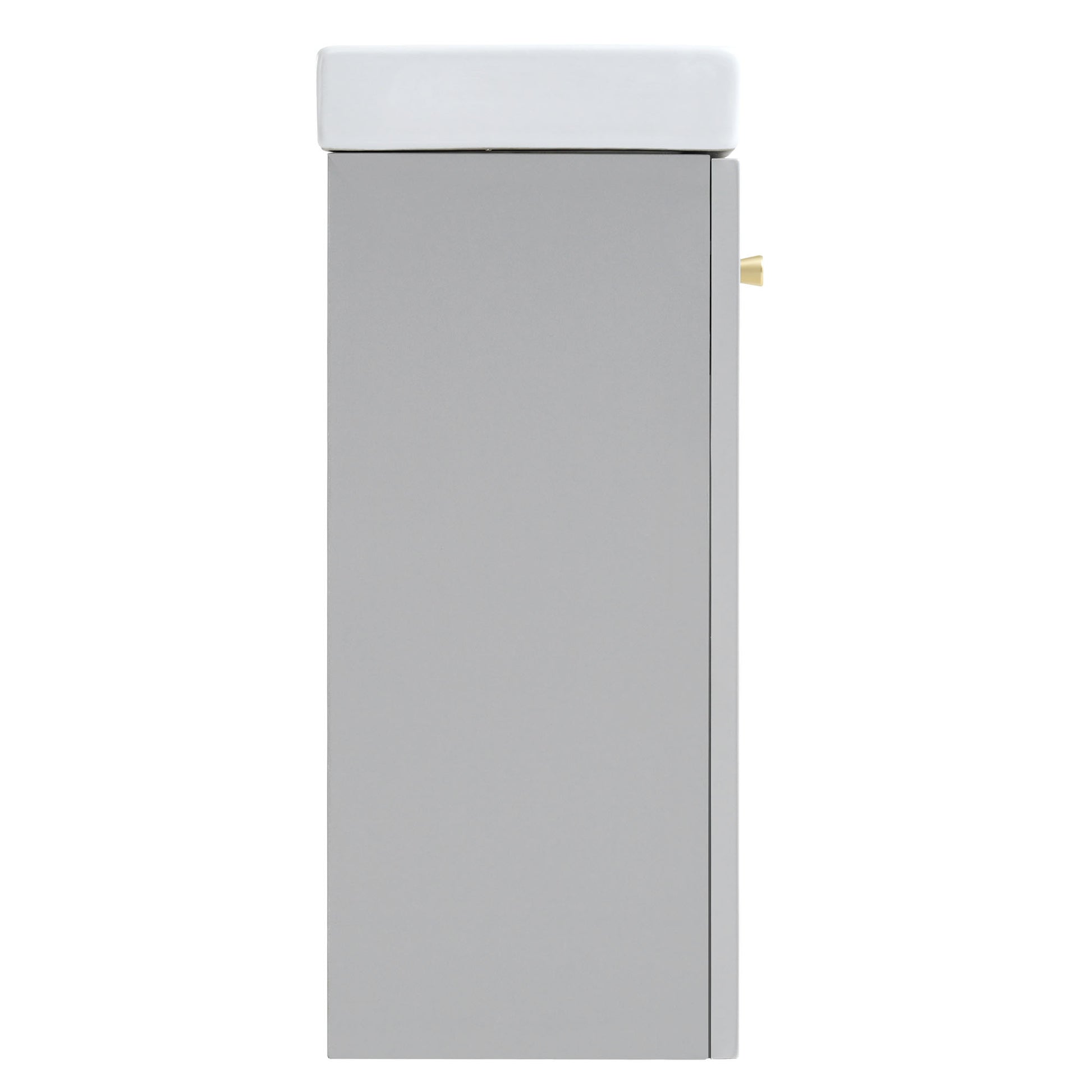 Viedo Contemporary 16" Wall Mounted Bathroom Vanity Combo Cabinet With Ceramic Basin Ideal For Small Bathrooms Grey Mdf