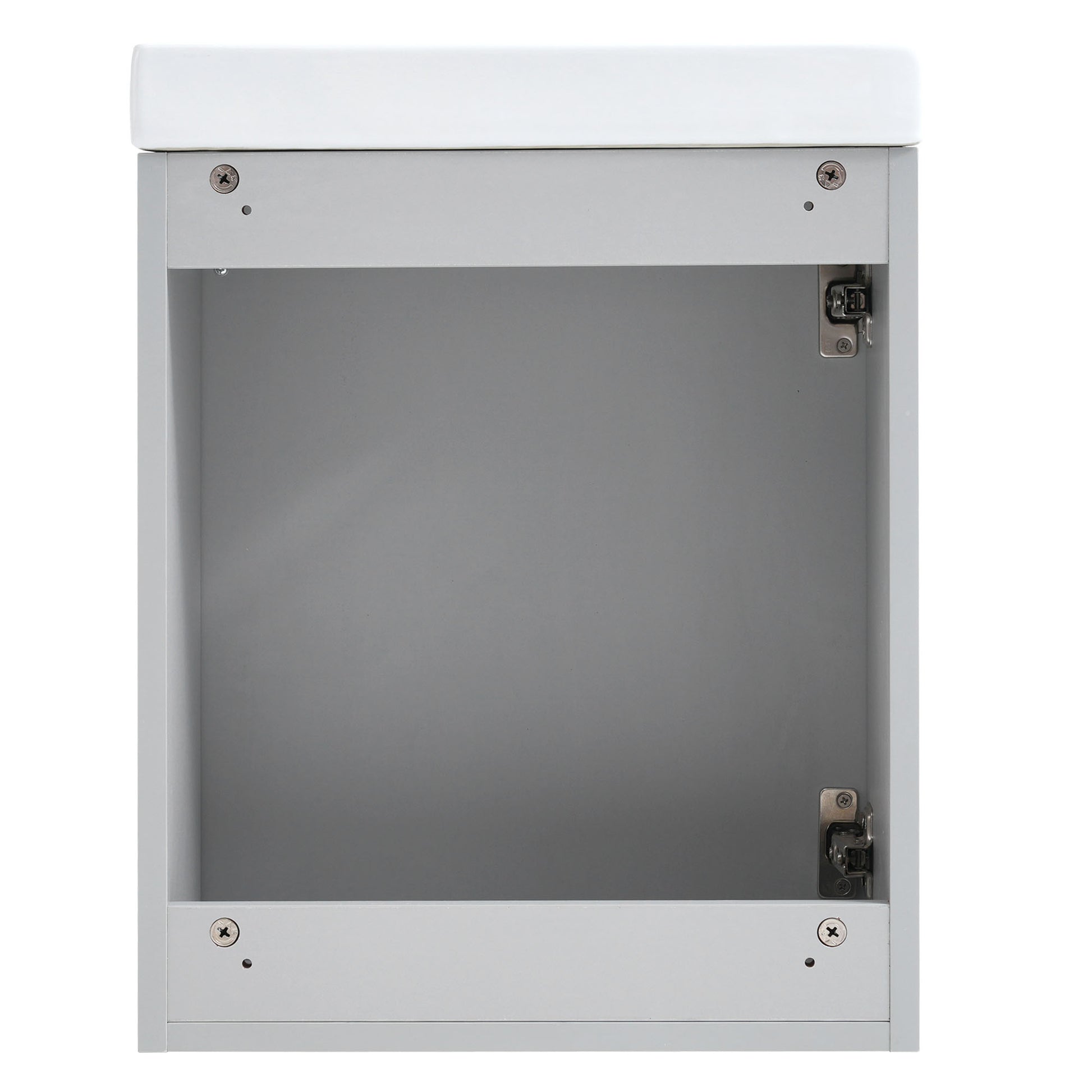 Viedo Contemporary 16" Wall Mounted Bathroom Vanity Combo Cabinet With Ceramic Basin Ideal For Small Bathrooms Grey Mdf
