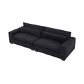 104.72 Inch Fabric Couches For Living Room, Mid Century Modern Sofas For Bedroom, Apartment, Office Black Matt Black Fabric 4 Seat