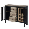 Zudora Server, Antique Oak & Black Finish Dn01759 Black Mdf