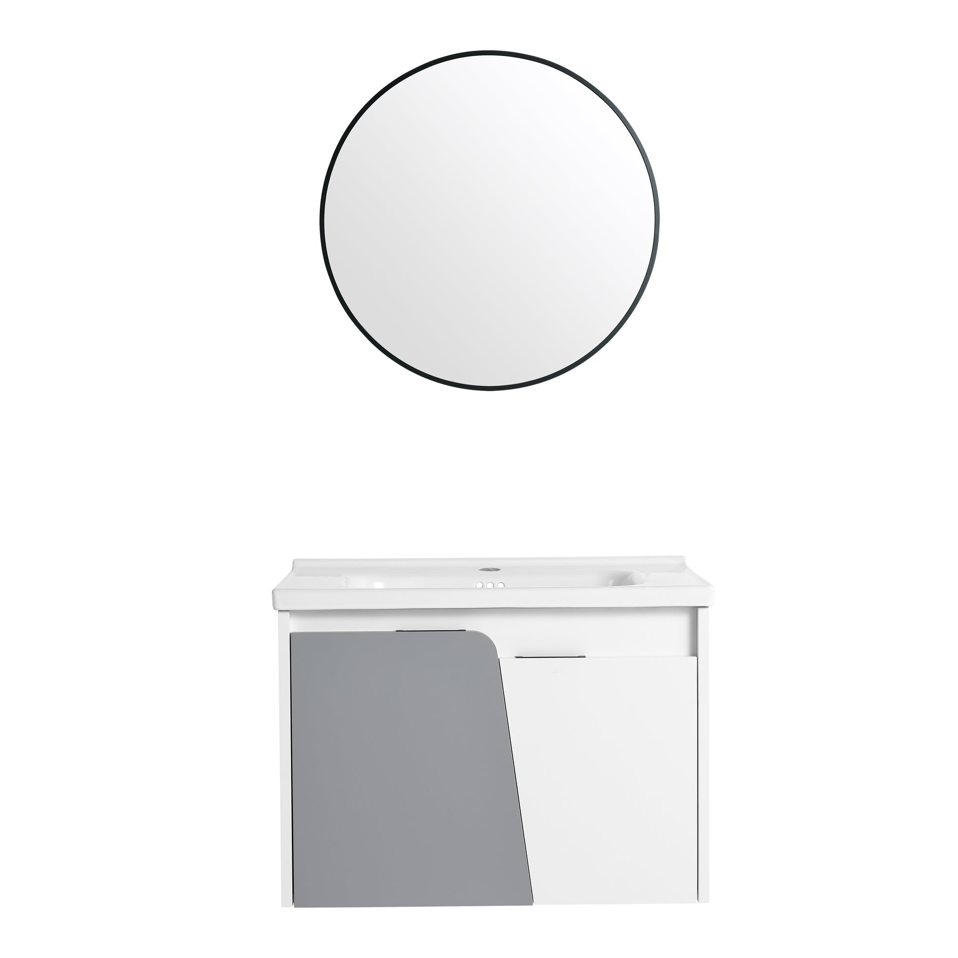 28 Inch Wall Mounted Bathroom Vanity With Sink, For Small Bathroom Kd Packing White 2 Bathroom Wall Mounted Modern Plywood