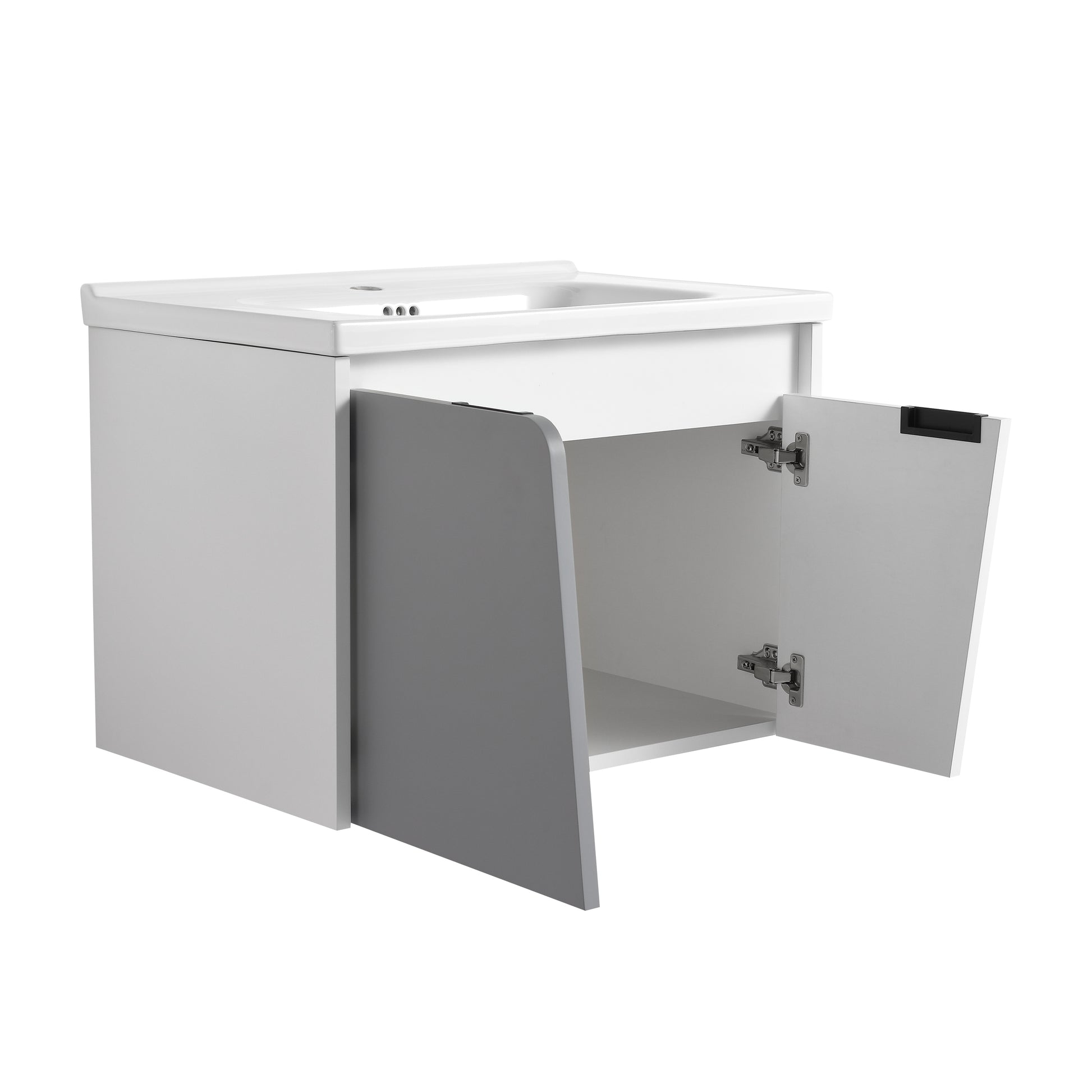 28 Inch Wall Mounted Bathroom Vanity With Sink, For Small Bathroom Kd Packing White 2 Bathroom Wall Mounted Modern Plywood