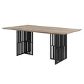 Zudora Dining Table, Antique Oak & Black Finish Dn01757 Black Mdf