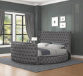 Maya Crystal Tufted Queen 5 Pc Vanity Bedroom Set Made With Wood In Gray Box Spring Not Required Queen Gray Wood 5 Piece Set Bedroom Contemporary,Modern Upholstered Velvet Tufted Wood