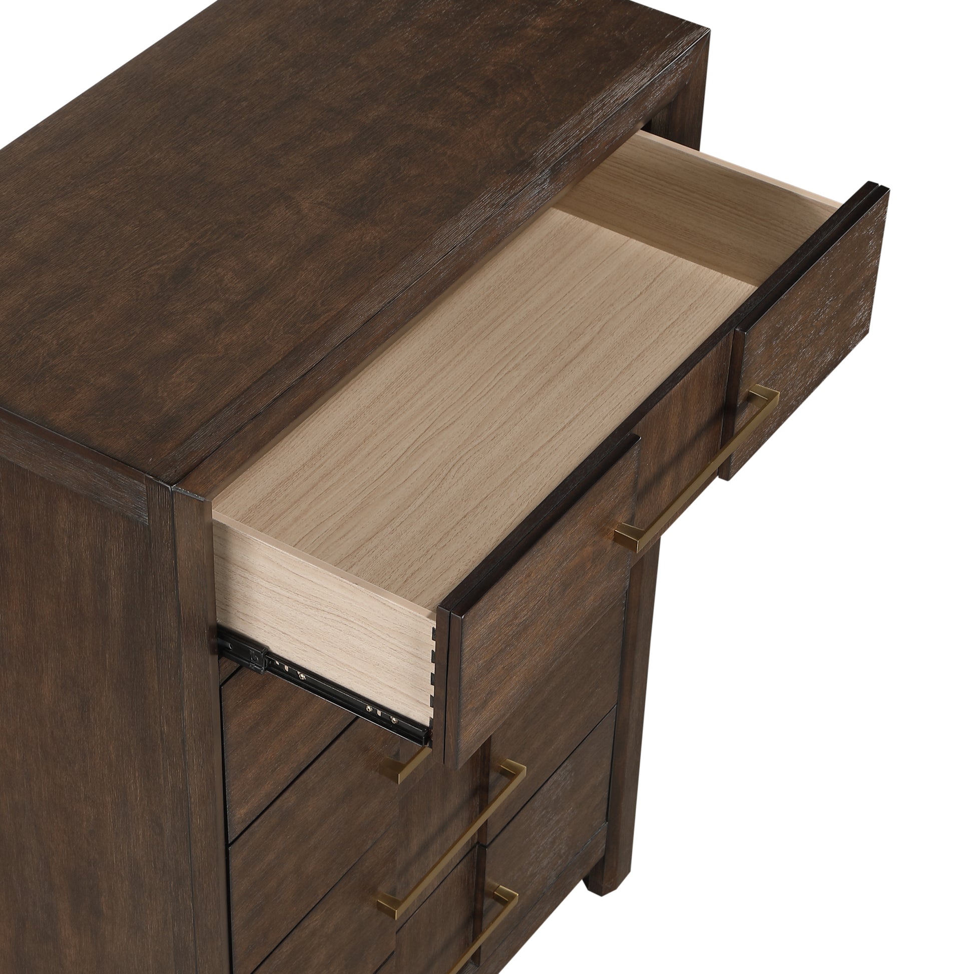 Kenzo Modern Style 5 Drawer Chest Made With Wood In Walnut Walnut Bedroom Contemporary,Modern Solid Wood Mdf Wood