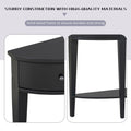 Modern Curved Console Table Sofa Table With 3 Drawers And 1 Shelf For Hallway, Entryway, Living Room Black Solid Wood Mdf