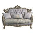 Miliani Loveseat W 3 Pillows, Fabric & Antique Bronze Finish Lv01781 Antique Bronze Fabric