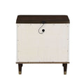 Carena Nightstand W Usb, White & Brown Finish Bd02028 Brown White Wood
