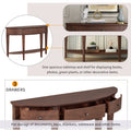Modern Curved Console Table Sofa Table With 3 Drawers And 1 Shelf For Hallway, Entryway, Living Room Espresso Solid Wood Mdf