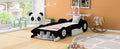 Twin Size Race Car Shaped Platform Bed With Wheels,Black Black Plywood