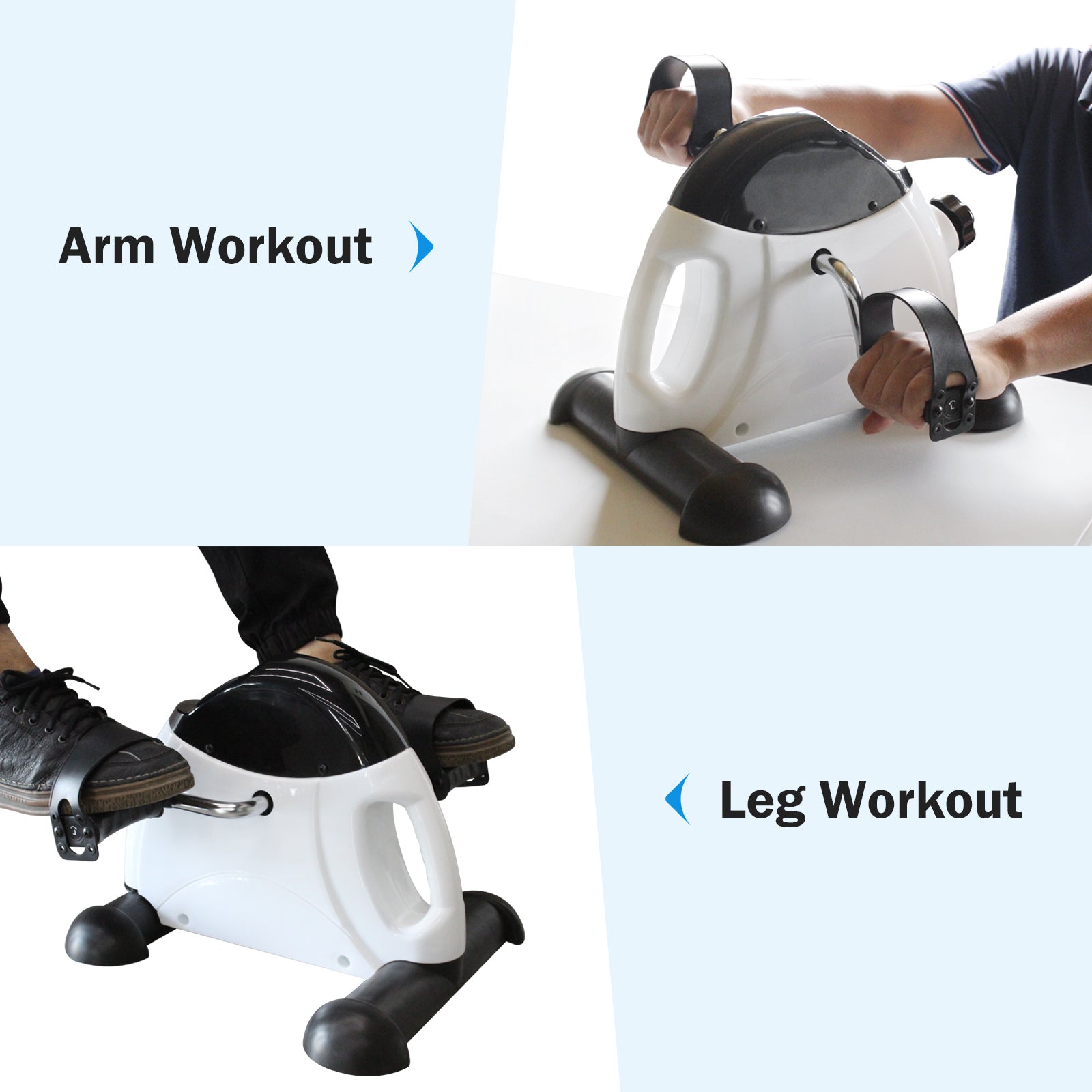 Mini Exercise Bike Rehabilitation Training Walking Machine Home Rehabilitation Maximum Weight 120Kg With Electronic Display And Instep Restraint Strap. Black White Iron Plastic