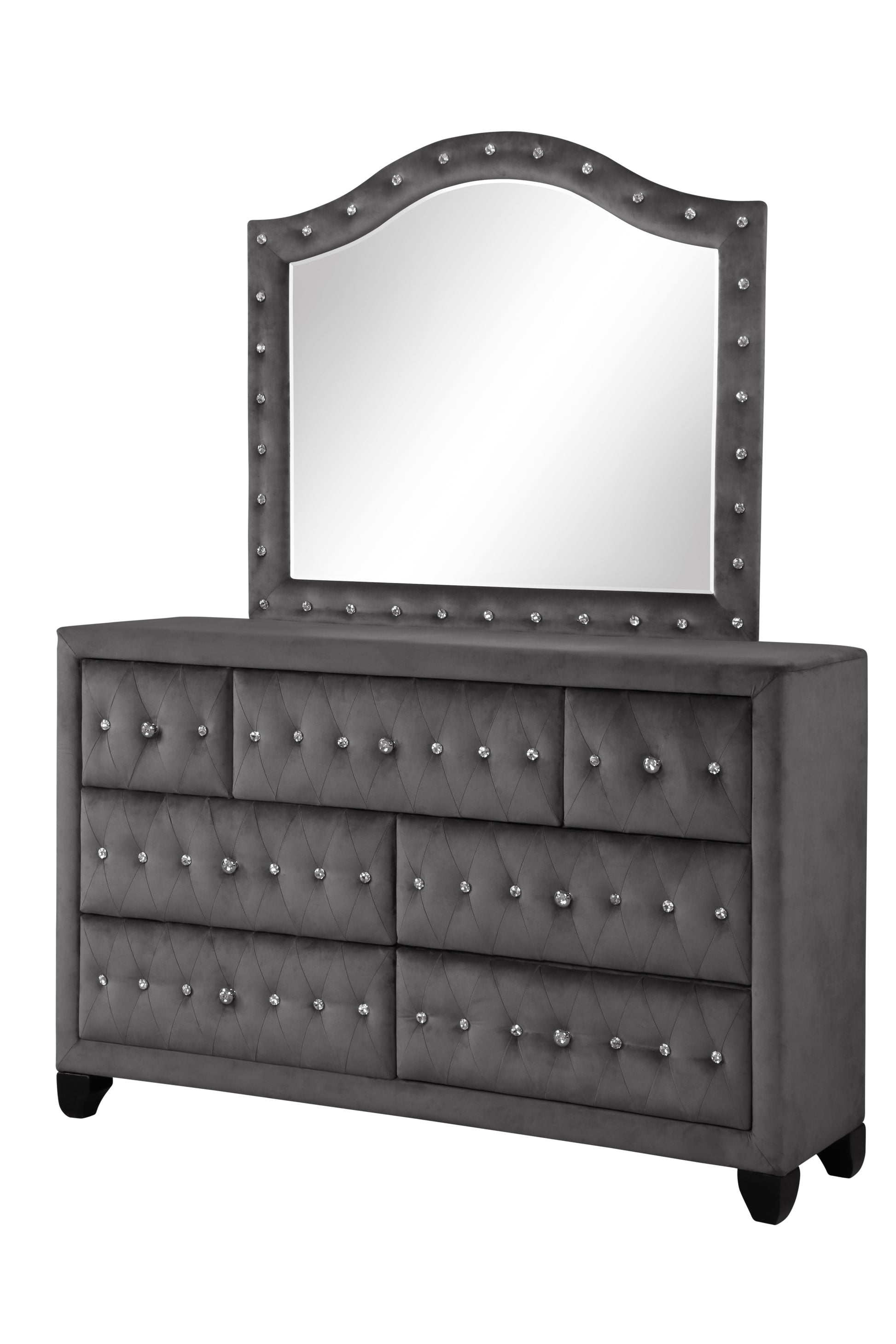 Sophia Dresser Gray Gray 5 Drawers & Above Bedroom Contemporary,Modern Wood