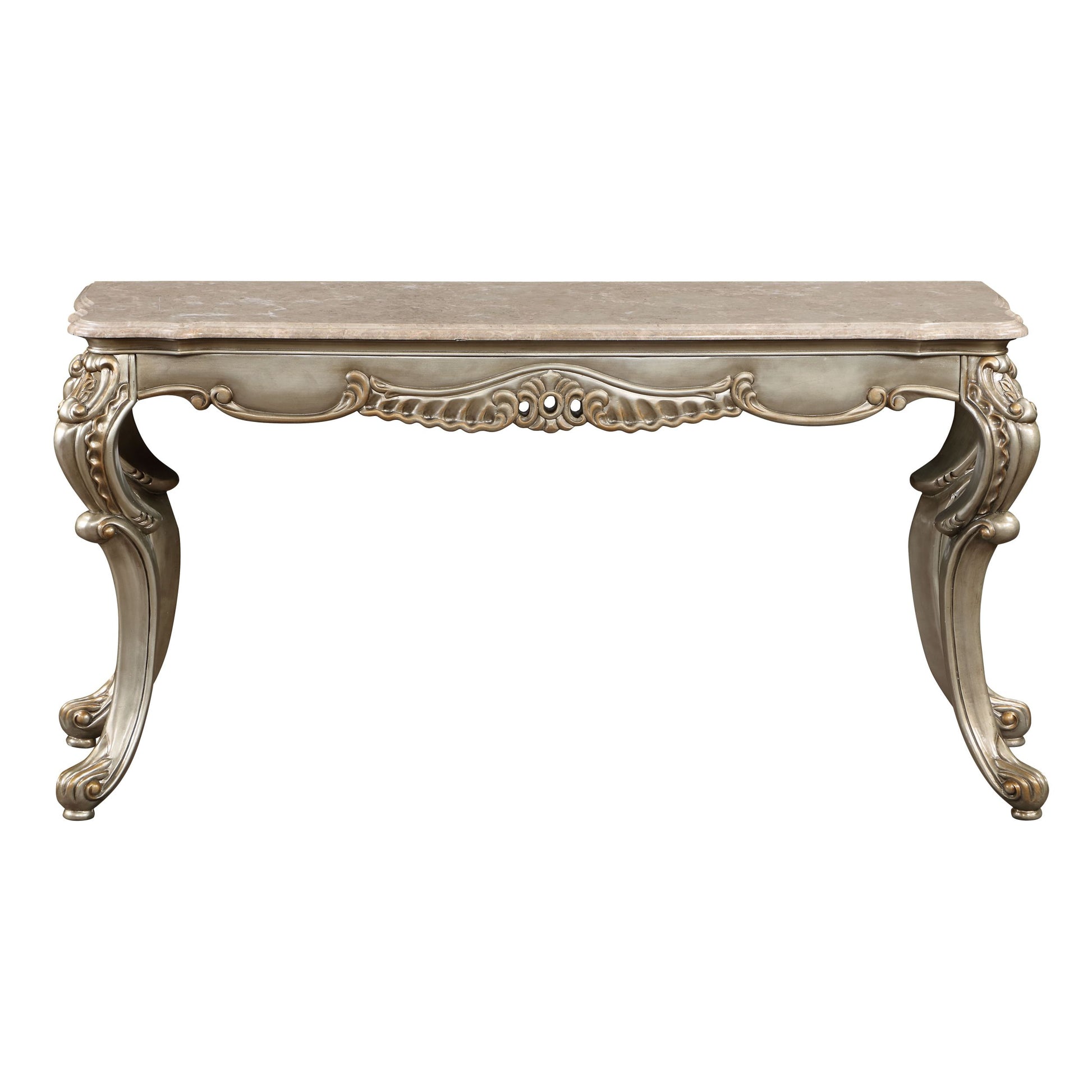 Miliani Sofa Table, Natural Marble & Antique Bronze Finish Lv01785 Antique Bronze Marble