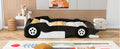 Full Size Race Car Shaped Platform Bed With Wheels,Black Black Plywood