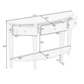 Modern Curved Console Table Sofa Table With 3 Drawers And 1 Shelf For Hallway, Entryway, Living Room White Solid Wood Mdf