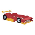 Twin Size Race Car Shaped Platform Bed With Wheels,Red Red Plywood