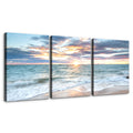 3 Panels Framed Canvas Wall Art Decor,3 Pieces Sea Wave Painting Decoration Painting For Chrismas Gift, Office,Dining Room,Living Room, Bathroom, Bedroom Decor Ready To Hang Rectangle Framed Multicolor Oversized 41In Canvas Nature Scenes