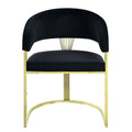 Fallon Side Chair, Black Velvet & Mirrored Gold Finish Dn01954 Black Velvet