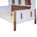 Twin Size Platform Bed With Multiple Storage, White Walnut Box Spring Not Required Twin White Walnut Wood Bedroom Solid Wood Mdf