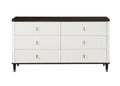 Carena Dresser W Jewelry Tray, White & Brown Finish Bd02030 Brown White Wood