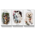 3 Panels Customize Canvas Prints With Your Photo Canvas Wall Art Personalized Canvas Picture, Customized To Any Style,Gifts For Family, Wedding, Friends, Home Decoration,Pet Animal Wrapped Canvas Colorful Oversized 41In Painting Prints And Posters Art