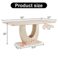 Modern Minimalist Luxury Mdf Rectangular Dining Table With Light Yellow Textured Stickers On The Table. Suitable For Restaurants, Living Rooms, Kitchens, And Study Rooms.F 1280 