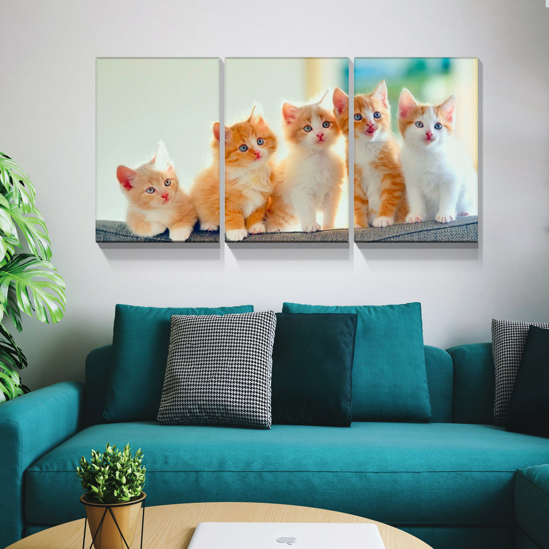 3 Panels Customize Canvas Prints With Your Photo Canvas Wall Art Personalized Canvas Picture, Customized To Any Style,Gifts For Family, Wedding, Friends, Home Decoration,Pet Animal Wrapped Canvas Colorful Oversized 41In Painting Prints And Posters Art