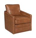 Rocha Accent Chair W Swivel, Brown Leather Aire Ac01886 Brown Leather