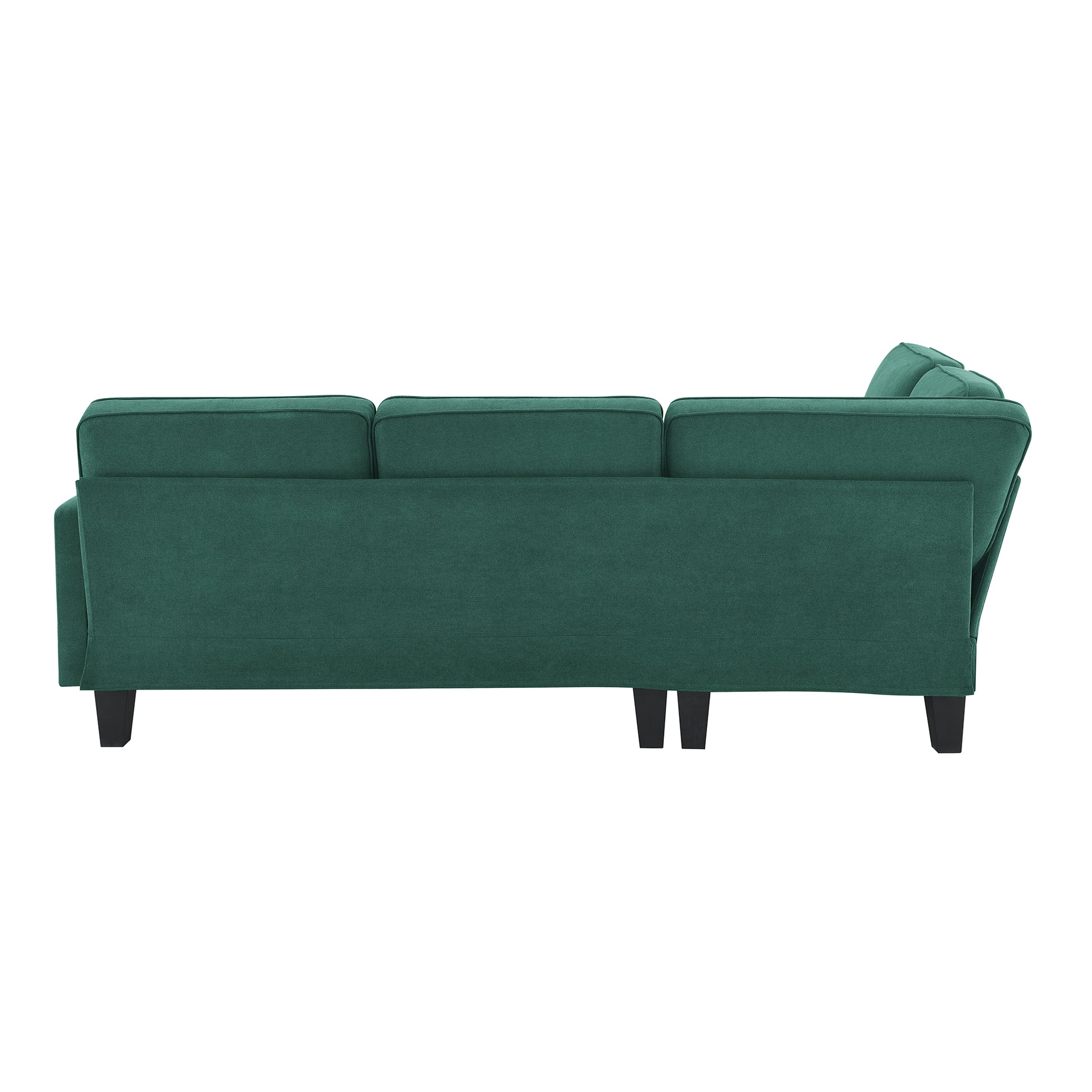 90*88" Terrycloth Modern Sectional Sofa,5 Seat Practical Couch Set With Chaise Lounge,L Shape Minimalist Indoor Furniture With 3 Pillows For Living Room,Apartment,Office, 3 Colors Green Fabric