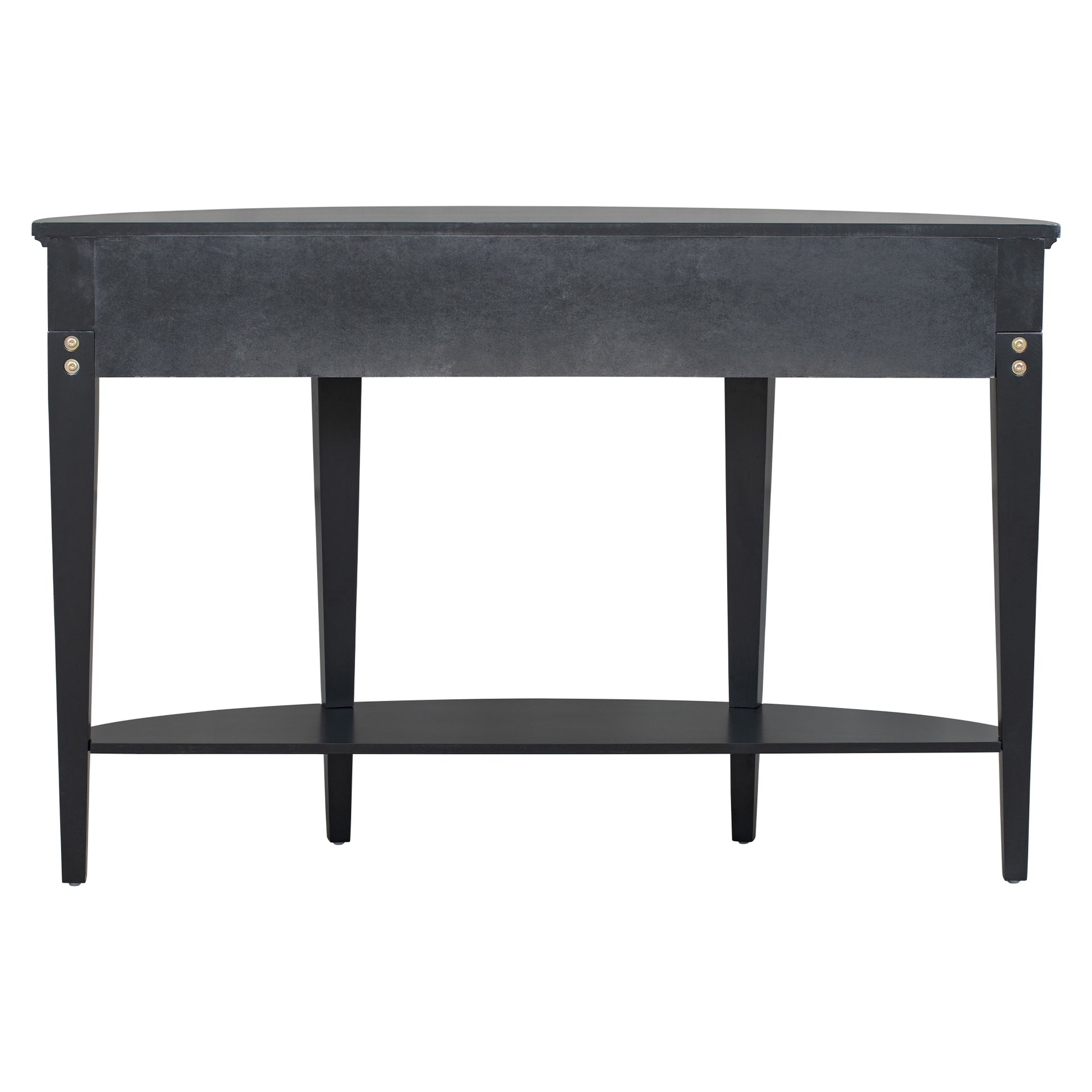 Modern Curved Console Table Sofa Table With 3 Drawers And 1 Shelf For Hallway, Entryway, Living Room Black Solid Wood Mdf