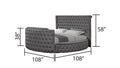 Maya Crystal Tufted Queen 4 Pc Vanity Bedroom Set Made With Wood In Gray Box Spring Not Required Queen Gray Wood 4 Piece Set Bedroom Contemporary,Modern Upholstered Velvet Tufted Wood