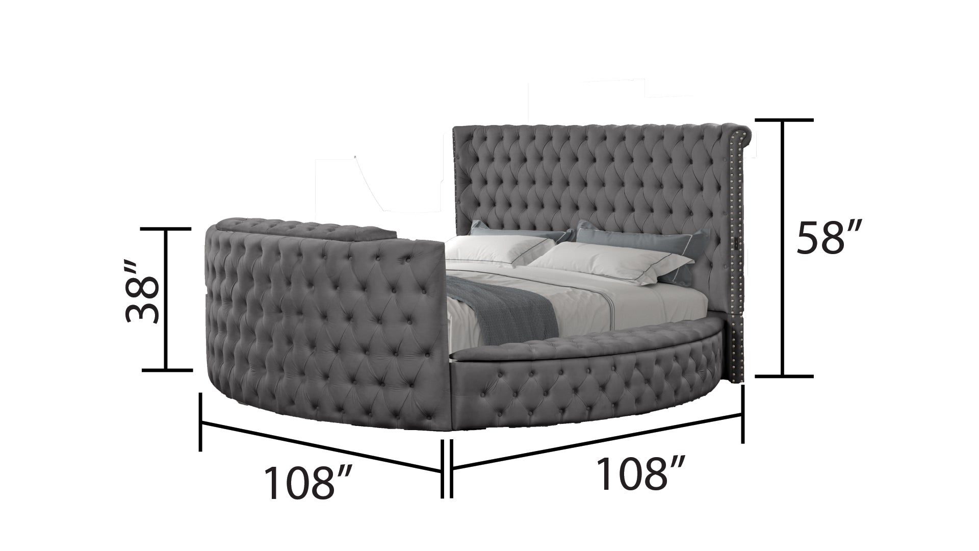 Maya Modern Style Crystal Tufted Queen 5Pc Bed Room Set Made With Wood In Gray Box Spring Not Required Queen Gray Wood 5 Piece Set Bedroom Bed Included,Chest Included,Dresser Included,Mirror Included,Nightstand Included Contemporary,Modern Upholstered