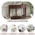 Modern Curved Console Table Sofa Table With 3 Drawers And 1 Shelf For Hallway, Entryway, Living Room Espresso Solid Wood Mdf