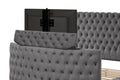 Maya Crystal Tufted King 5 Pc Vanity Bedroom Set Made With Wood In Gray Box Spring Not Required King Gray Wood 5 Piece Set Bedroom Contemporary,Modern Upholstered Velvet Tufted Wood