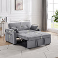 Sofa Bed, 3 In 1 Convertible Sofa Chair Bed, Adjustable Backrest Chair, Chaise Lounge With Usb Ports, Cup Holder, Side Pocket,Gray Gray Velvet