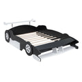 Full Size Race Car Shaped Platform Bed With Wheels,Black Black Plywood