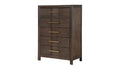 Kenzo Modern Style 5 Drawer Chest Made With Wood In Walnut Walnut Bedroom Contemporary,Modern Solid Wood Mdf Wood