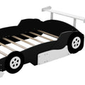 Full Size Race Car Shaped Platform Bed With Wheels,Black Black Plywood