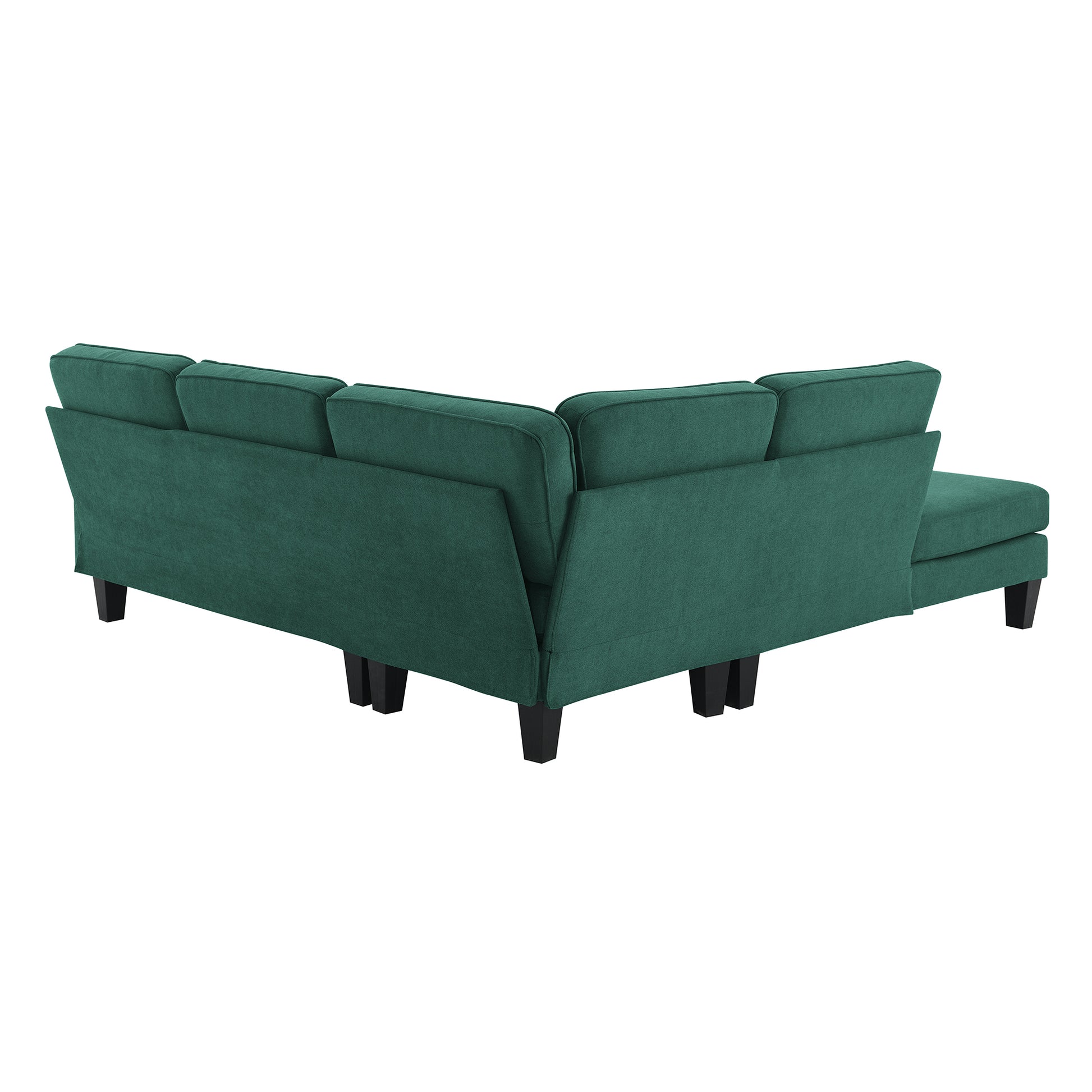 90*88" Terrycloth Modern Sectional Sofa,5 Seat Practical Couch Set With Chaise Lounge,L Shape Minimalist Indoor Furniture With 3 Pillows For Living Room,Apartment,Office, 3 Colors Green Fabric