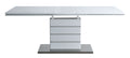 Kameryn Dining Table W Butterfly Leaf, White High Gloss Finish Dn02143 White Mdf Steel