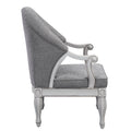 Florian Chair, Gray Fabric & Antique White Finish Lv02121 Gray Fabric