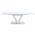 Gallegos Dining Table, White High Gloss Finish Dn01947 White Mdf