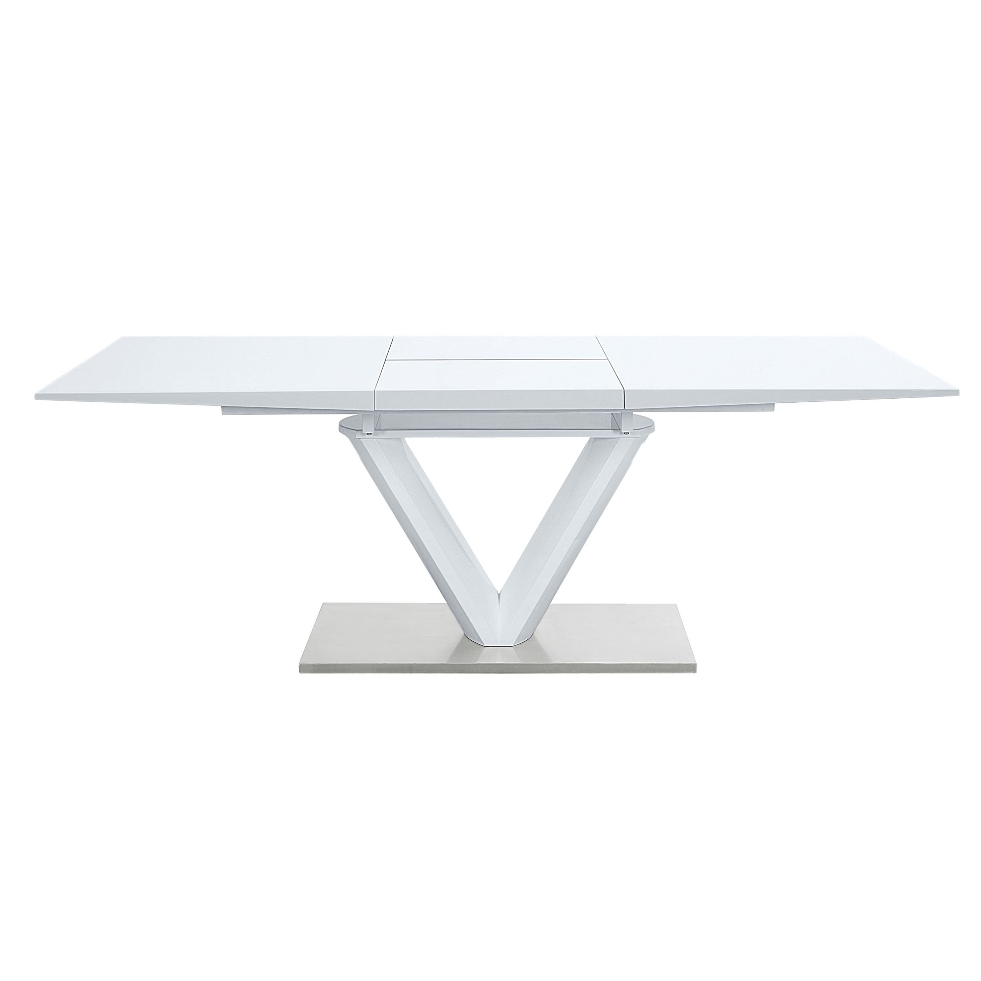 Gallegos Dining Table, White High Gloss Finish Dn01947 White Mdf